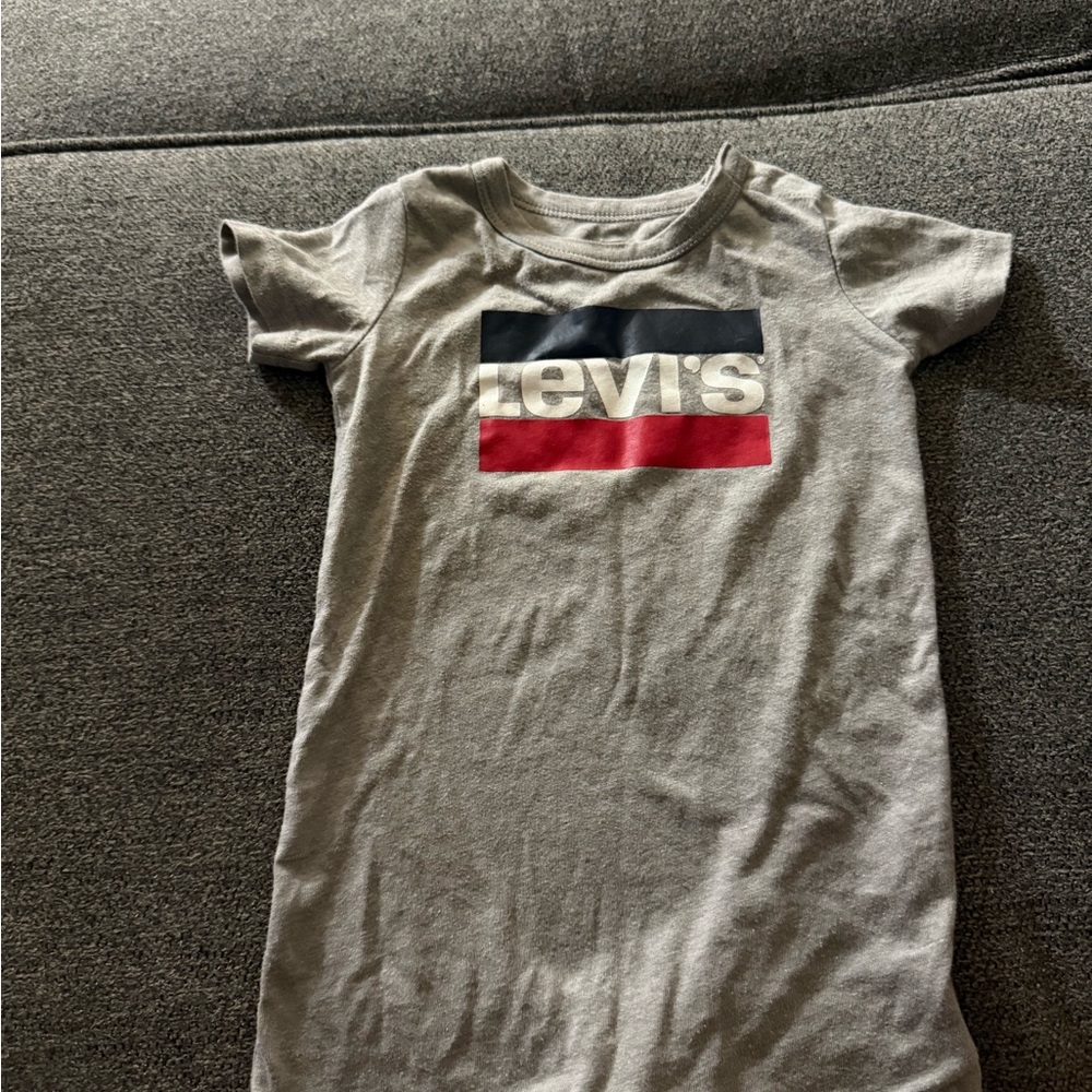 Levi's Gray Bodysuit with Red and Blue Logo